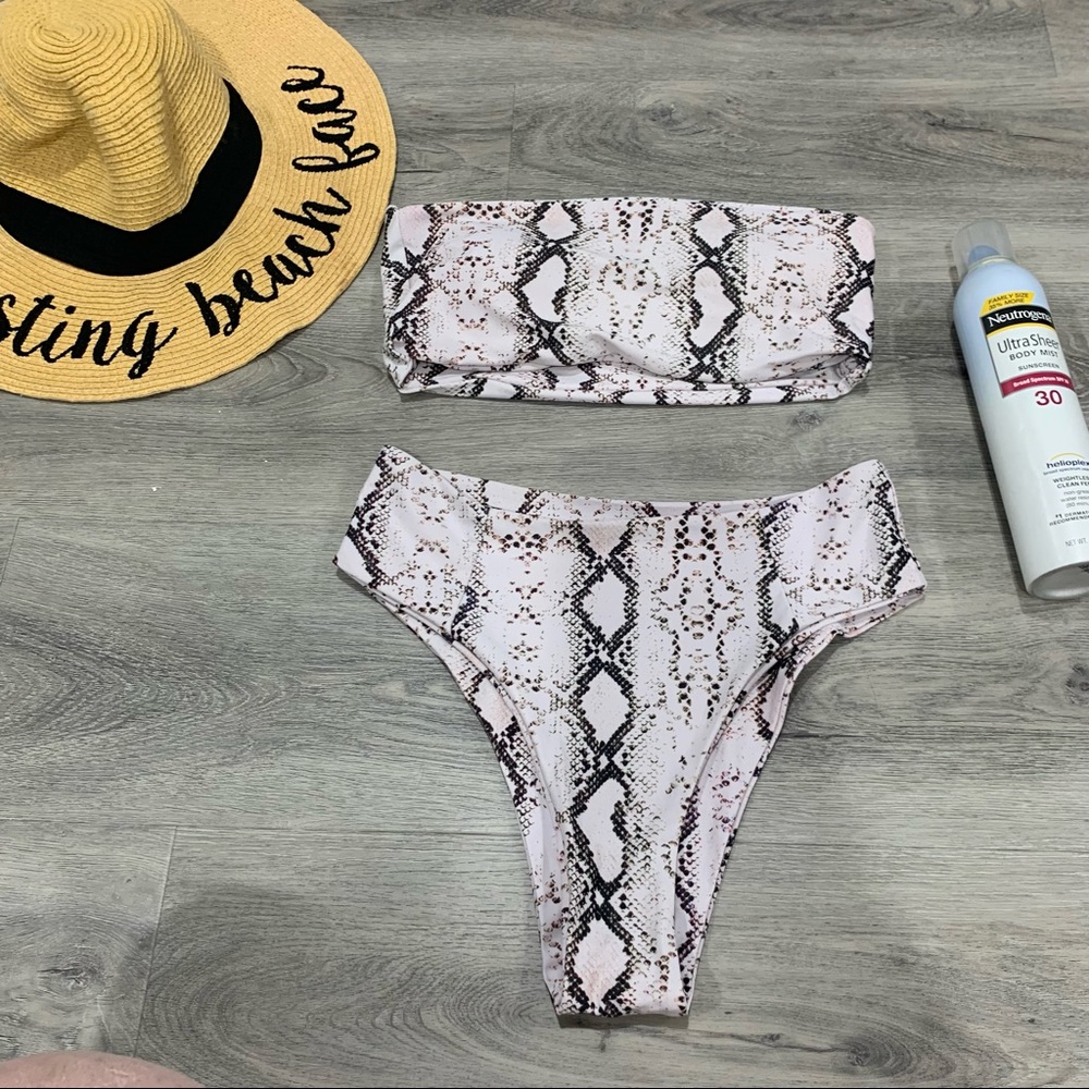 Snake reptile print bikini swim set 🐍